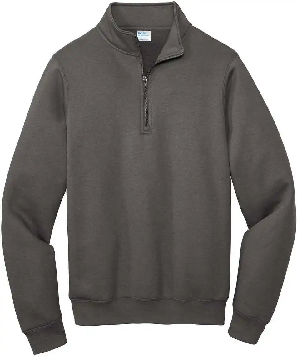 Port &amp; Company Pc78q Core Fleece 1/4 Zip Pullover Sweatshirt Charcoal