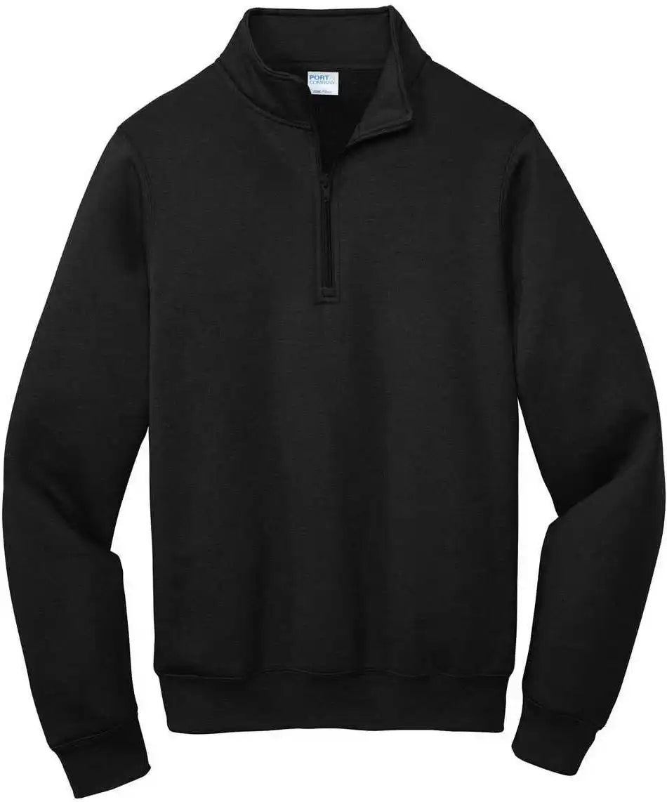 Port &amp; Company Pc78q Core Fleece 1/4 Zip Pullover Sweatshirt Jet Black