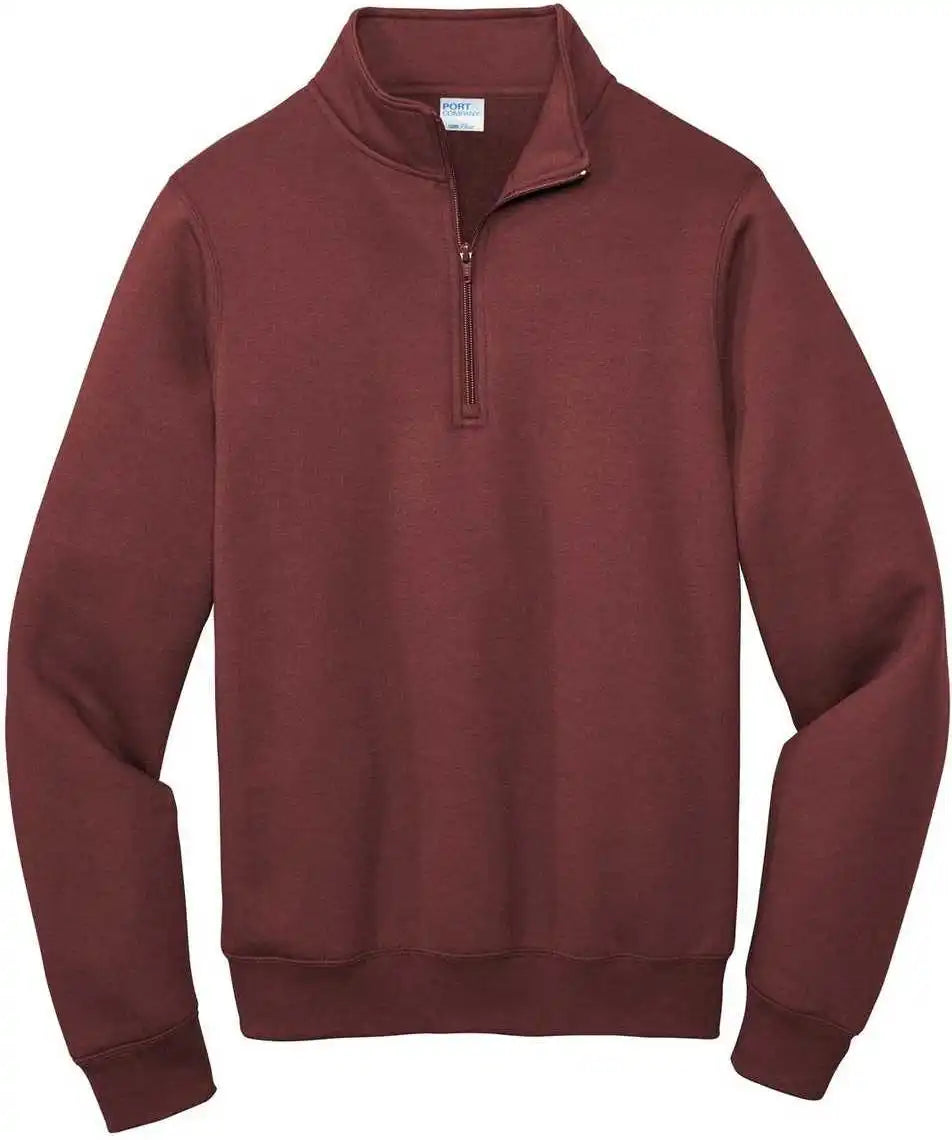 Port &amp; Company Pc78q Core Fleece 1/4 Zip Pullover Sweatshirt Maroon