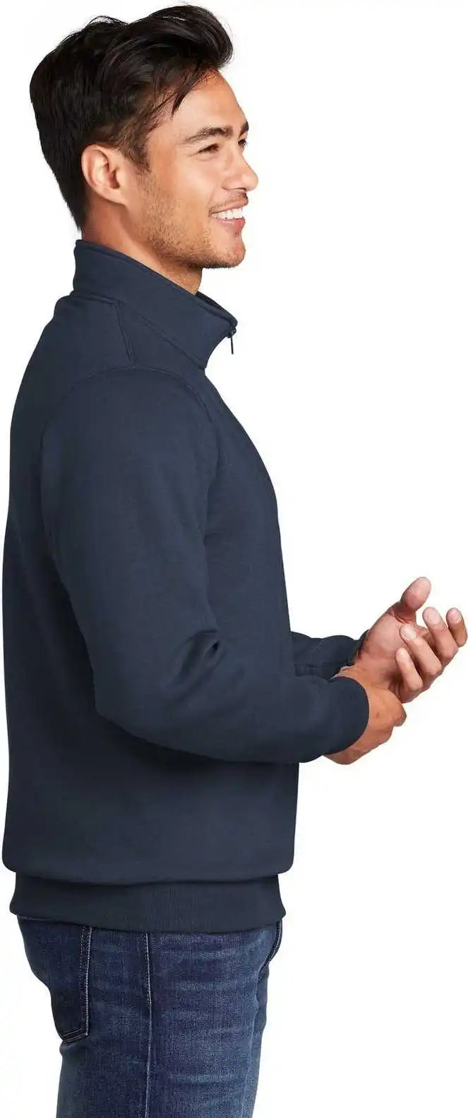 Port &amp; Company Pc78q Core Fleece 1/4 Zip Pullover Sweatshirt Navy