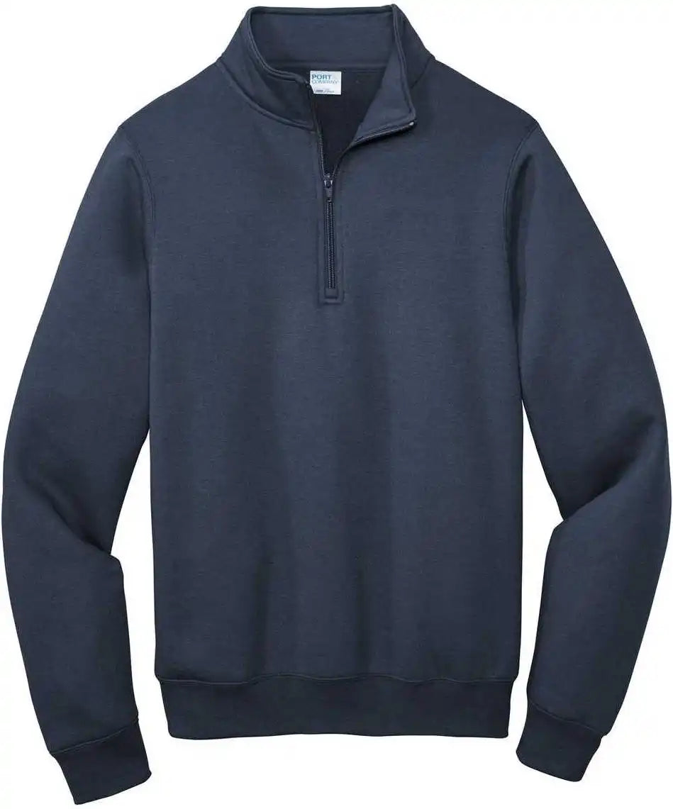 Port &amp; Company Pc78q Core Fleece 1/4 Zip Pullover Sweatshirt Navy