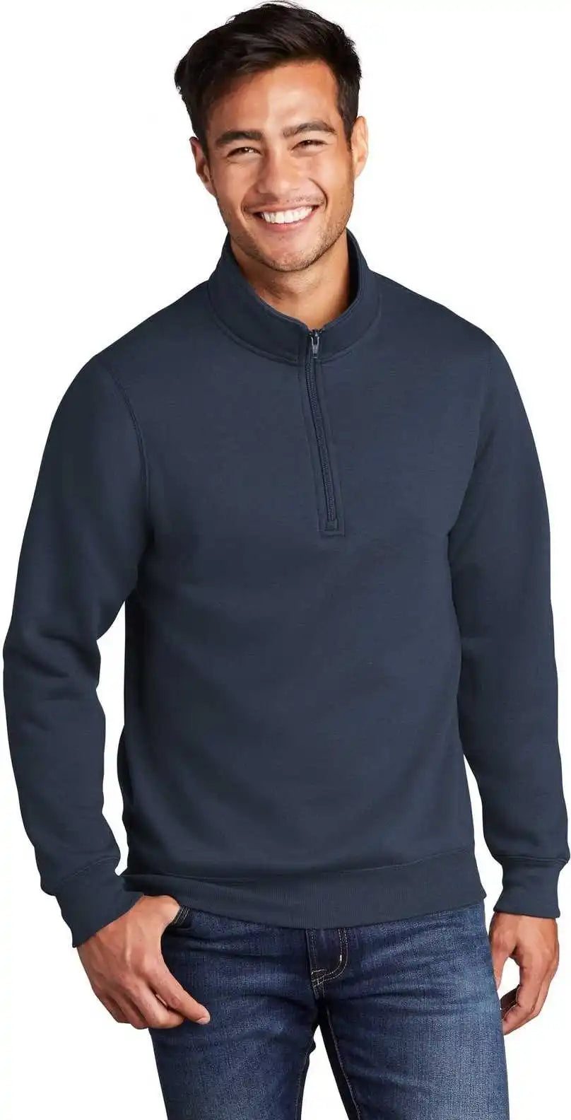 Port & Company Pc78q Core Fleece 1/4 Zip Pullover Sweatshirt Navy
