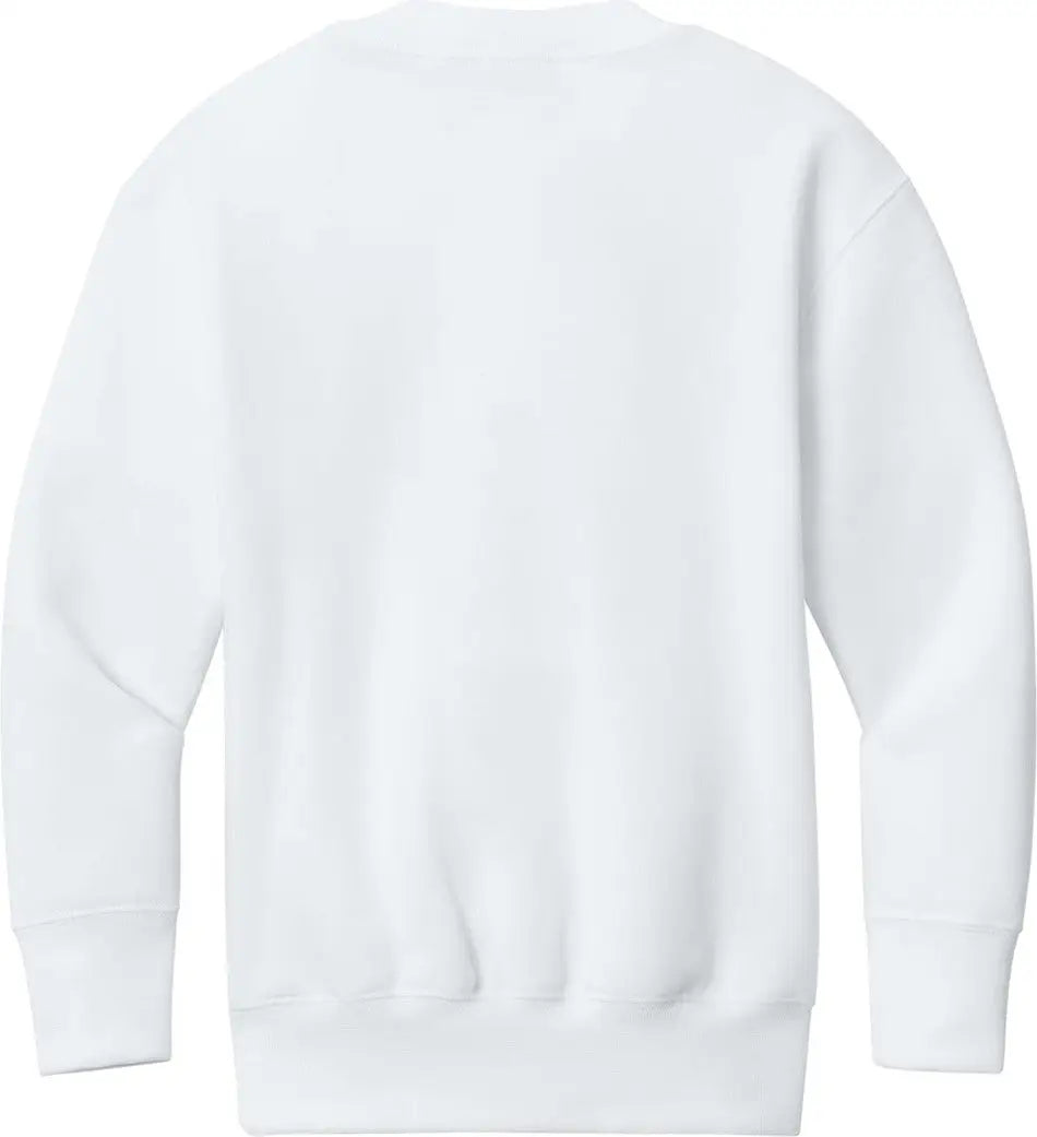 Port & Company Pc78ypkt co Youth Core Fleece Crewneck Pocket Sweatshirt - White