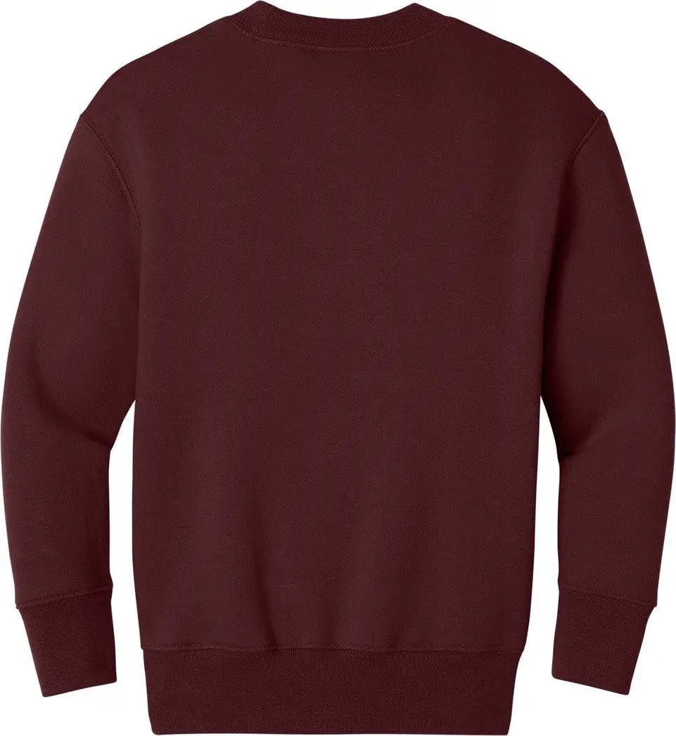 Port & Company Pc78ypkt co Youth Core Fleece Crewneck Pocket Sweatshirt - Maroon