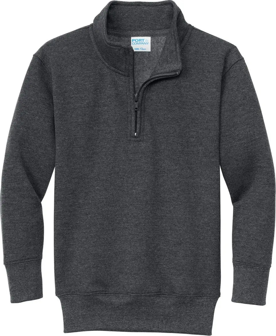 Port & Company Pc78yq co Youth Core Fleece 1/4-zip Pullover Sweatshirt - Dark Heather Gray