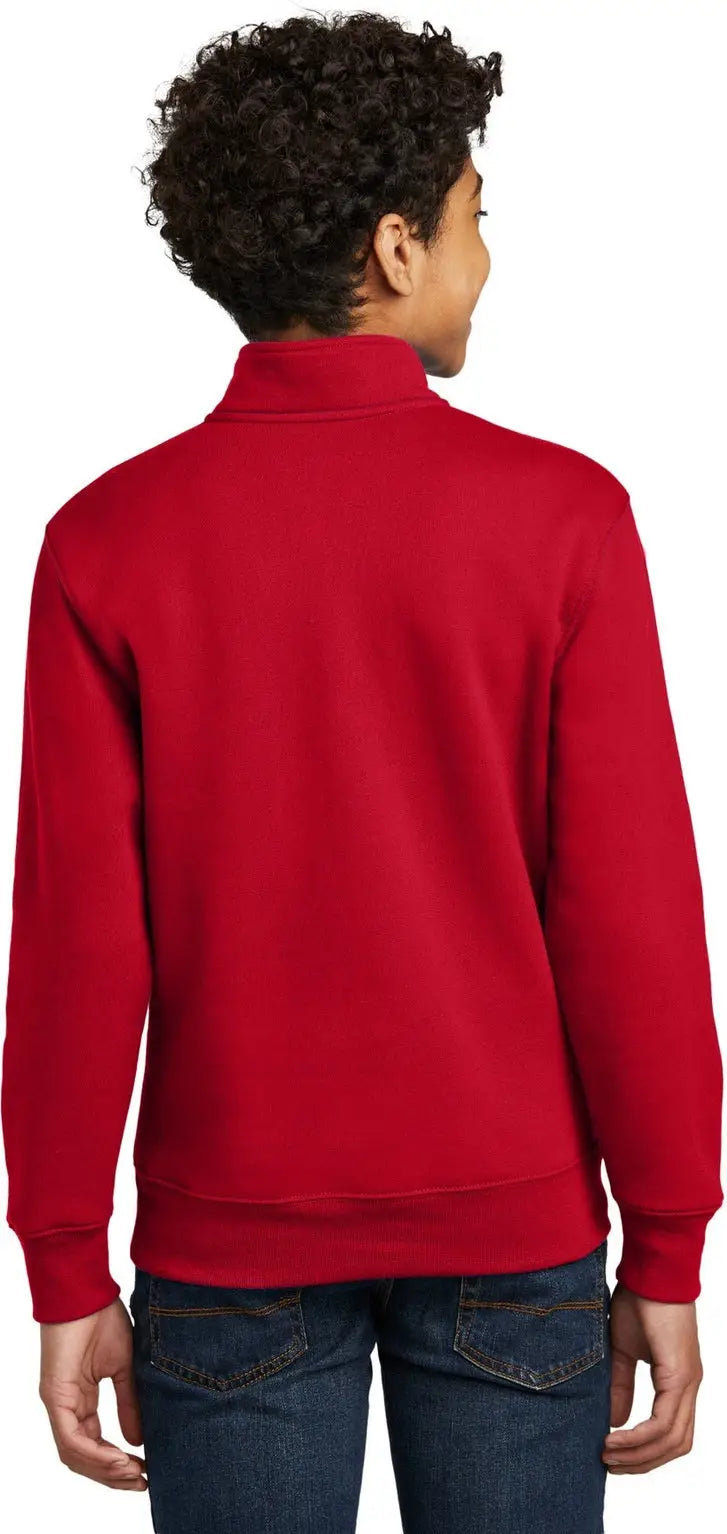 Port & Company Pc78yq co Youth Core Fleece 1/4-zip Pullover Sweatshirt - Red