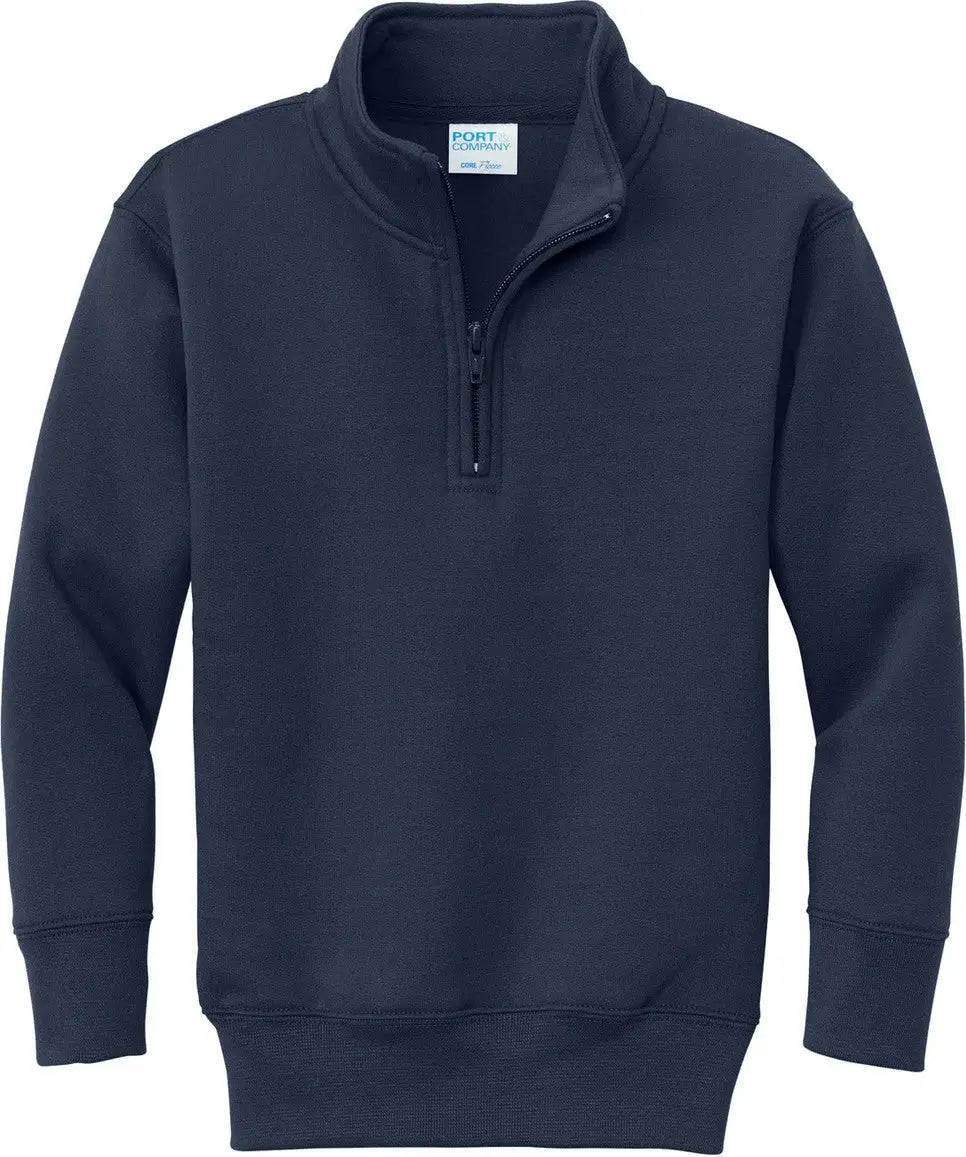 Port & Company Pc78yq co Youth Core Fleece 1/4-zip Pullover Sweatshirt - Navy