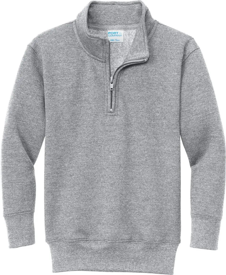 Port & Company Pc78yq co Youth Core Fleece 1/4-zip Pullover Sweatshirt - Athletic Heather