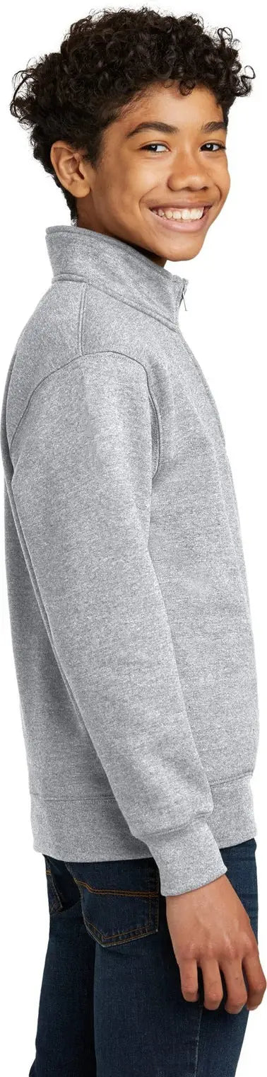 Port & Company Pc78yq co Youth Core Fleece 1/4-zip Pullover Sweatshirt - Athletic Heather