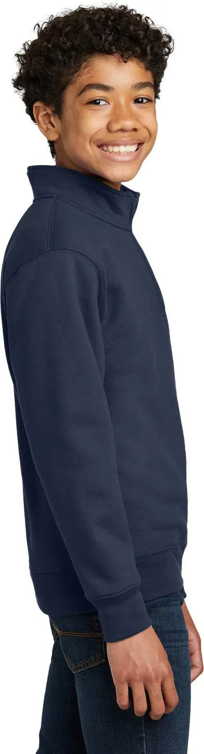 Port & Company Pc78yq co Youth Core Fleece 1/4-zip Pullover Sweatshirt - Navy