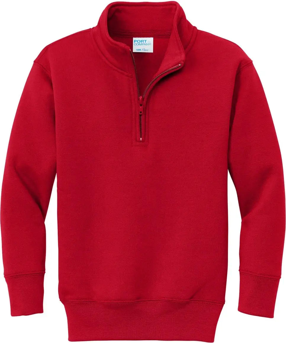 Port & Company Pc78yq co Youth Core Fleece 1/4-zip Pullover Sweatshirt - Red