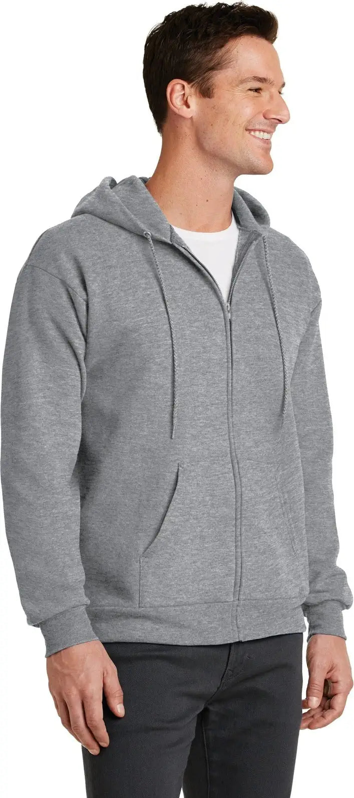 Port & Company Pc78zh co Core Fleece Full-zip Hooded Sweatshirt - Athletic Heather