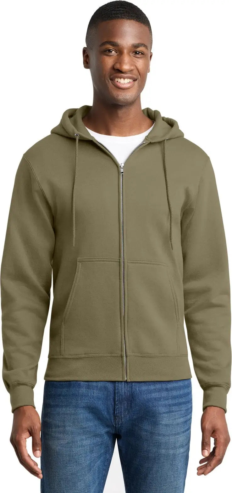 Port & Company Pc78zh co Core Fleece Full-zip Hooded Sweatshirt - Coyote Brown - Adult s