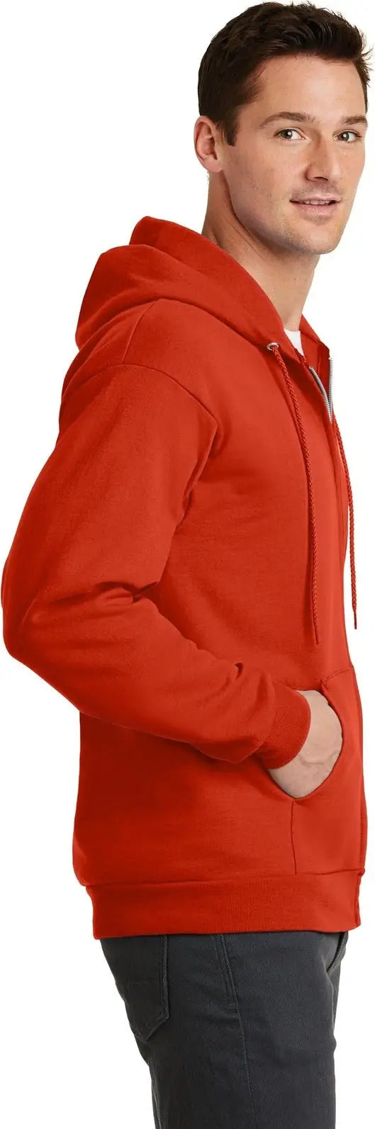 Port & Company Pc78zh co Core Fleece Full-zip Hooded Sweatshirt - Orange