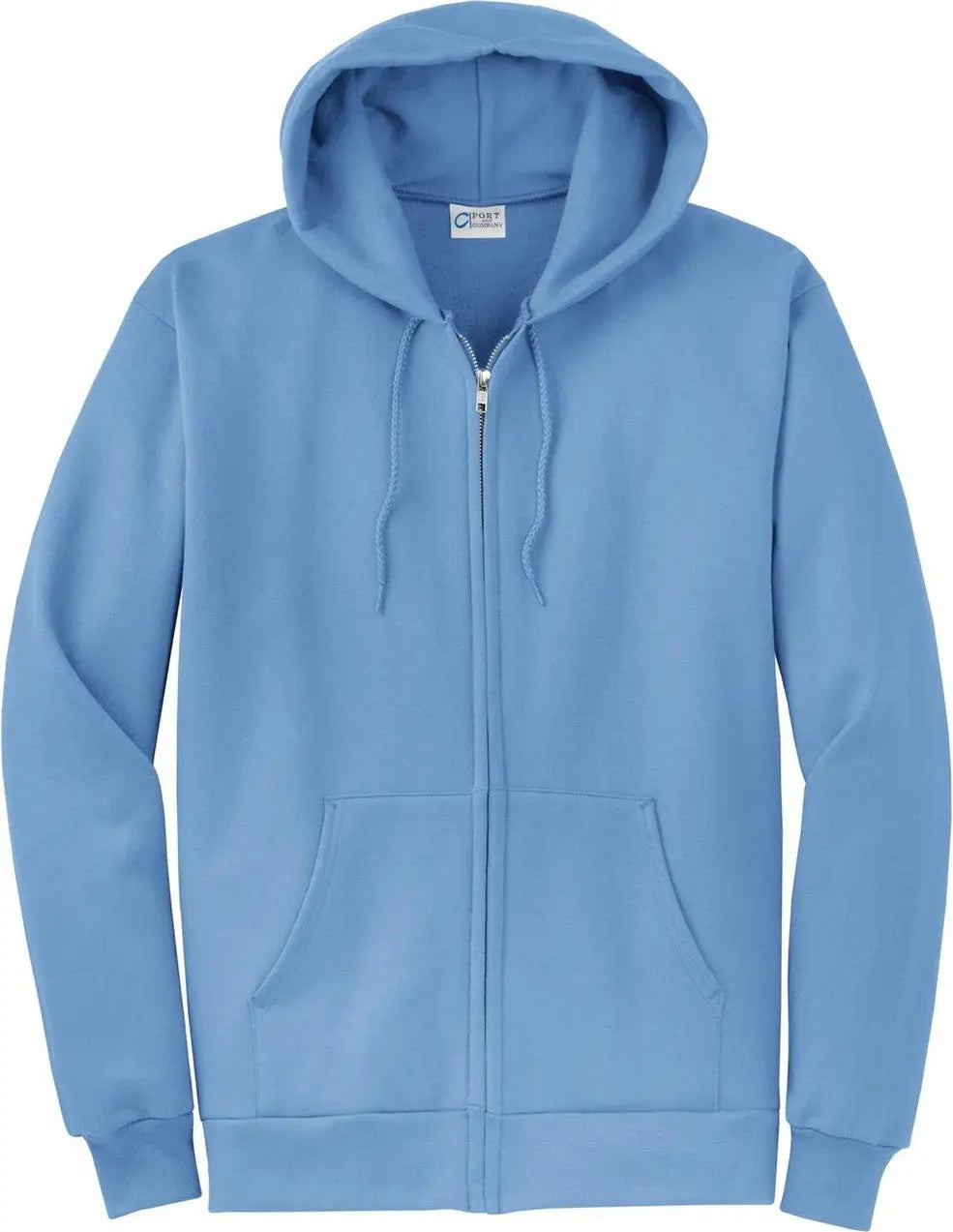 Port & Company Pc78zh co Core Fleece Full-zip Hooded Sweatshirt - Carolina Blue