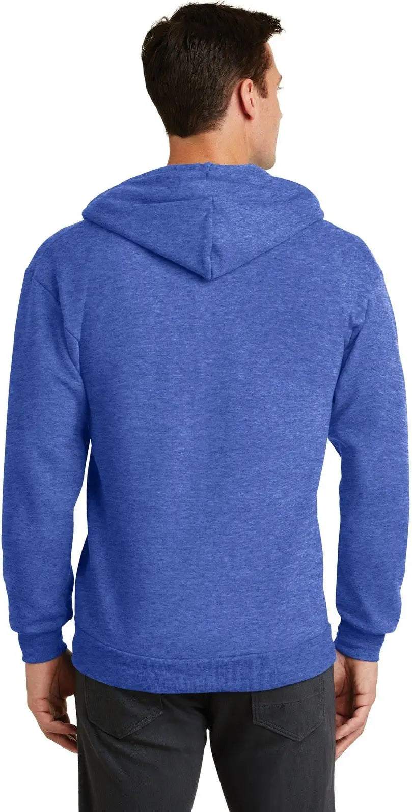 Port & Company Pc78zh co Core Fleece Full-zip Hooded Sweatshirt - Heather Royal