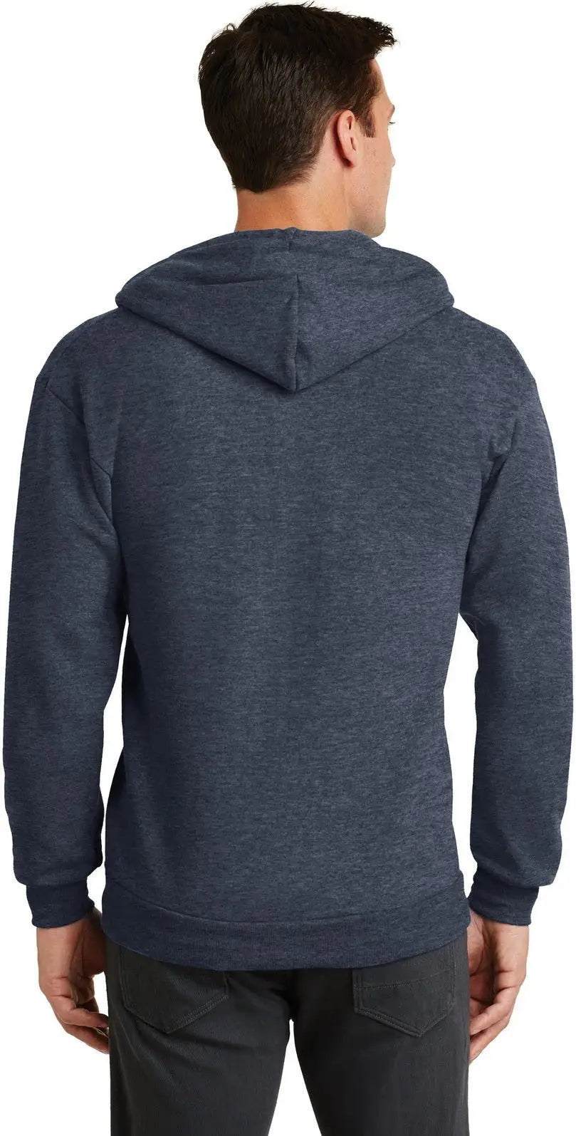 Port & Company Pc78zh co Core Fleece Full-zip Hooded Sweatshirt - Heather Navy