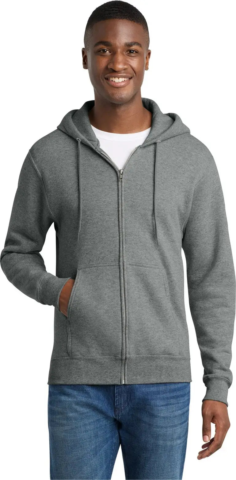 Port & Company Pc78zh co Core Fleece Full-zip Hooded Sweatshirt - Graphite Heather - Adult s