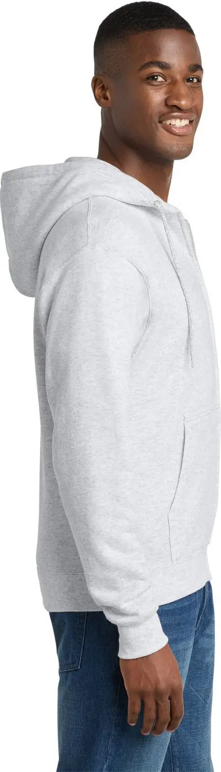 Port & Company Pc78zh co Core Fleece Full-zip Hooded Sweatshirt - Ash
