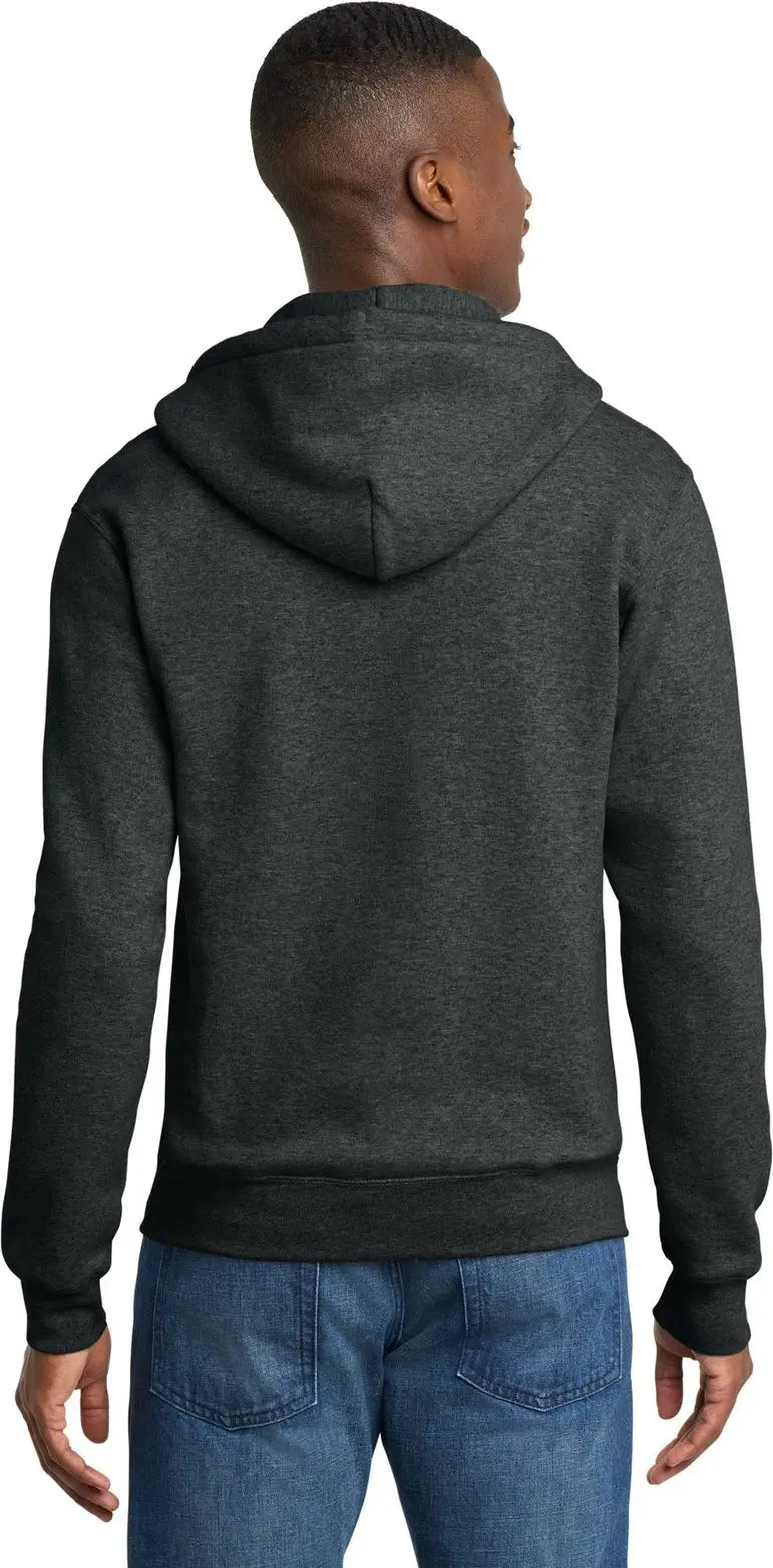 Port & Company Pc78zh co Core Fleece Full-zip Hooded Sweatshirt - Black Heather