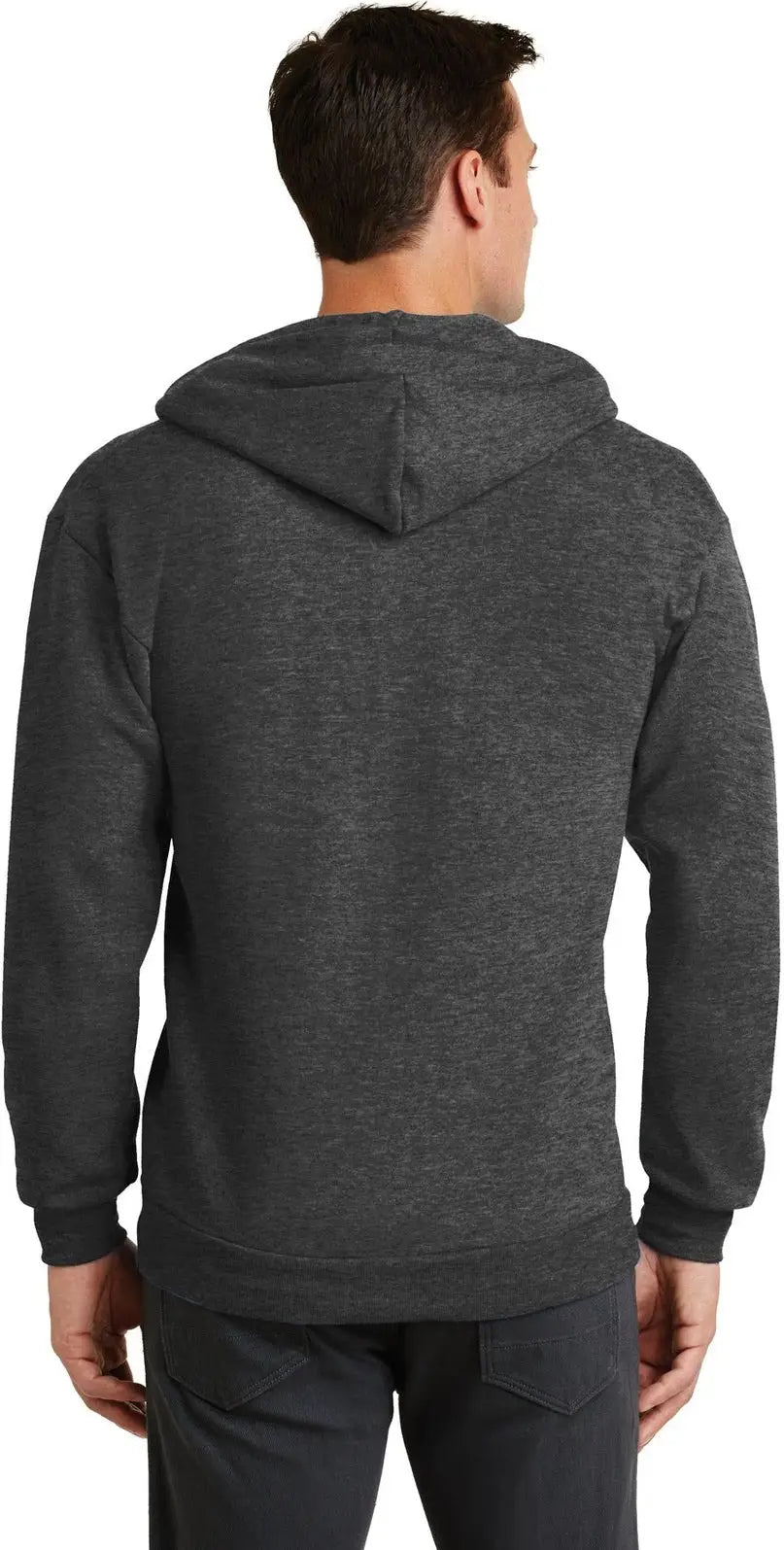 Port & Company Pc78zh co Core Fleece Full-zip Hooded Sweatshirt - Dark Heather Gray