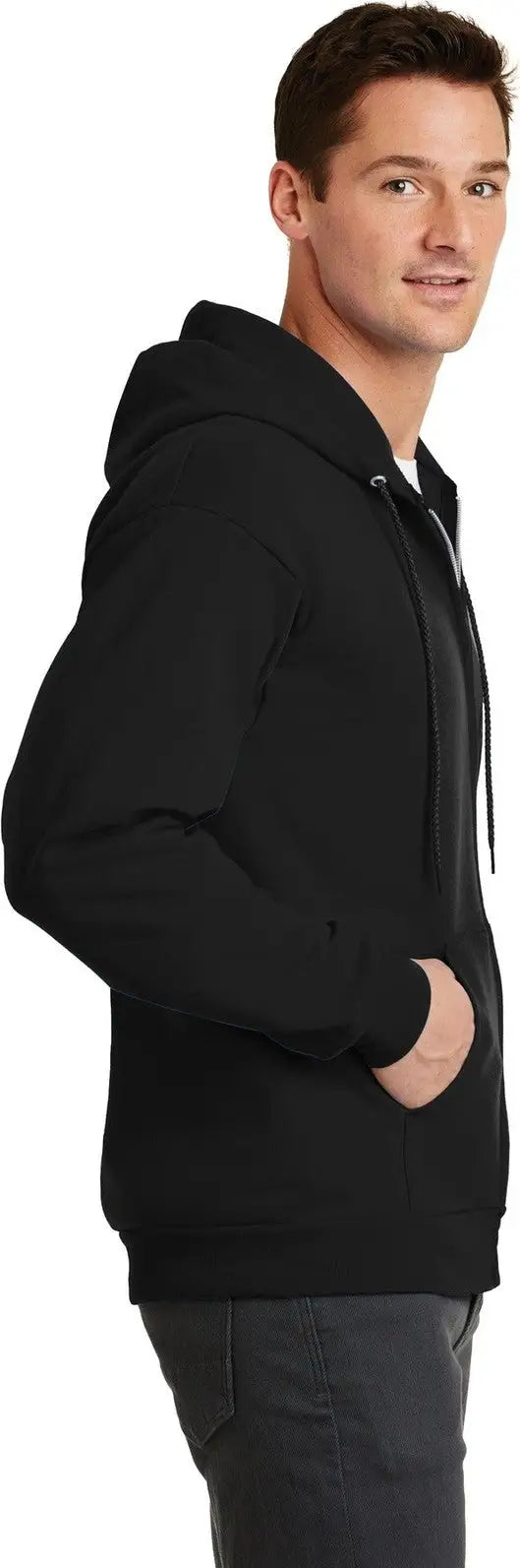 Port & Company Pc78zh co Core Fleece Full-zip Hooded Sweatshirt - Jet Black