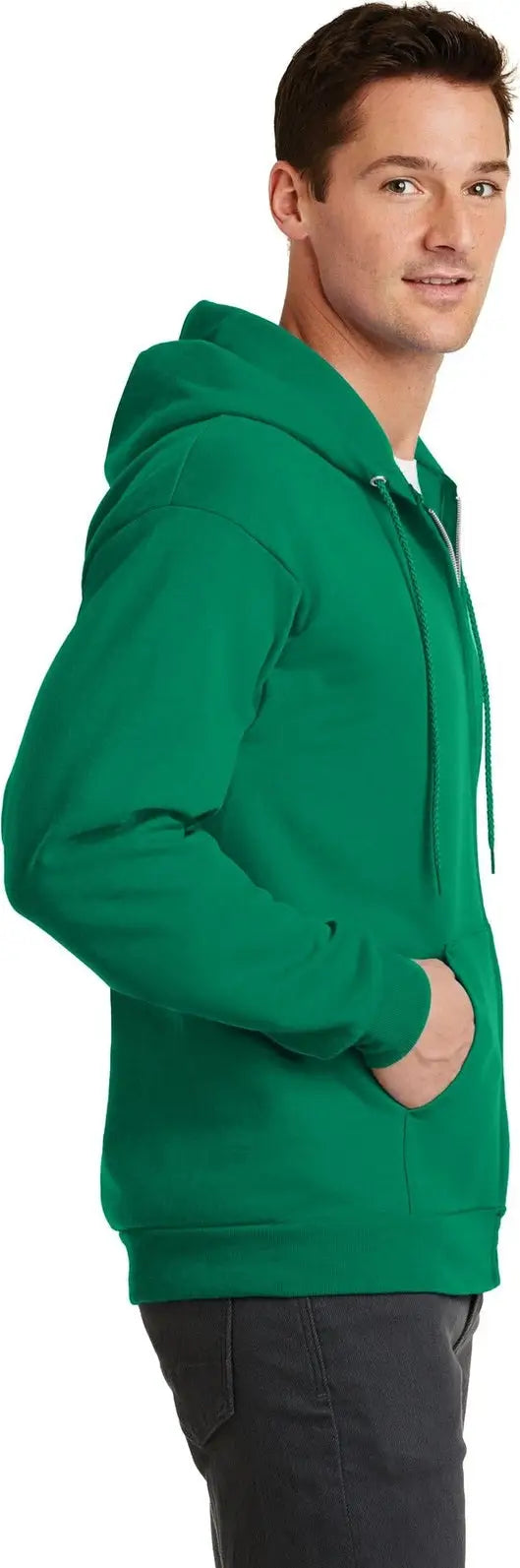 Port & Company Pc78zh co Core Fleece Full-zip Hooded Sweatshirt - Kelly