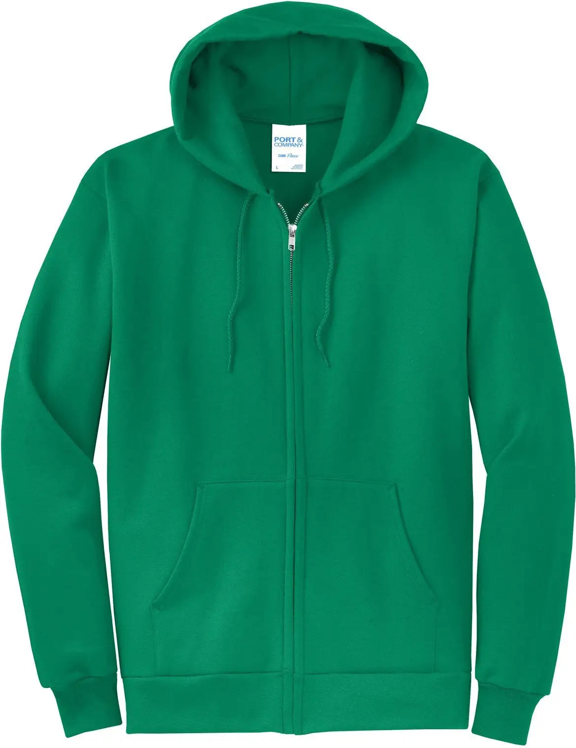 Port & Company Pc78zh co Core Fleece Full-zip Hooded Sweatshirt - Kelly