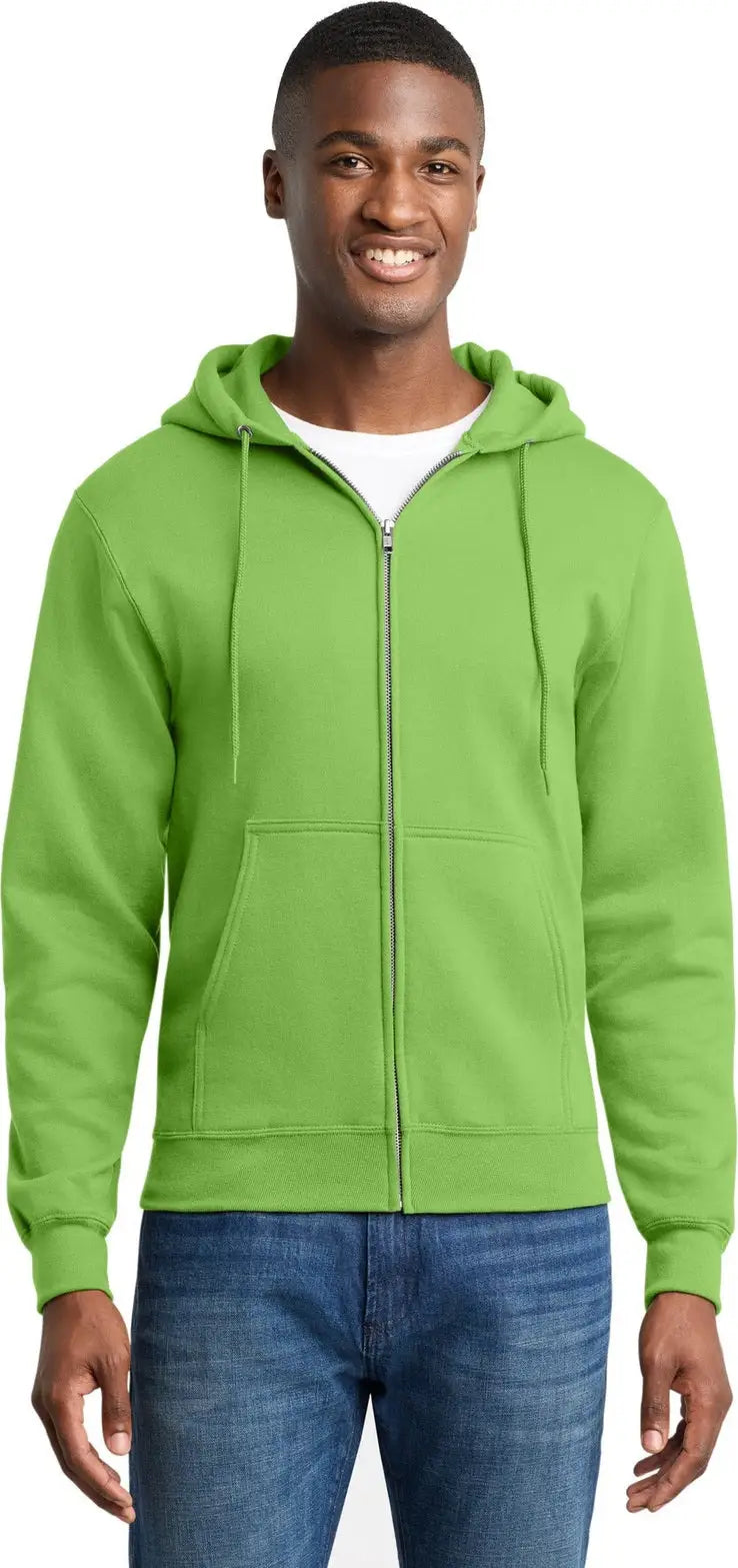 Port & Company Pc78zh co Core Fleece Full-zip Hooded Sweatshirt - Lime