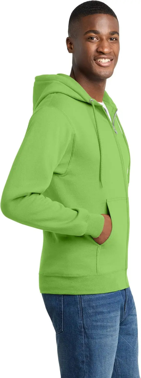 Port & Company Pc78zh co Core Fleece Full-zip Hooded Sweatshirt - Lime