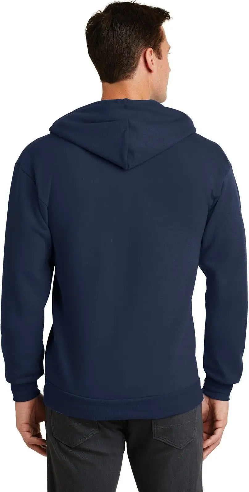 Port & Company Pc78zh co Core Fleece Full-zip Hooded Sweatshirt - Navy