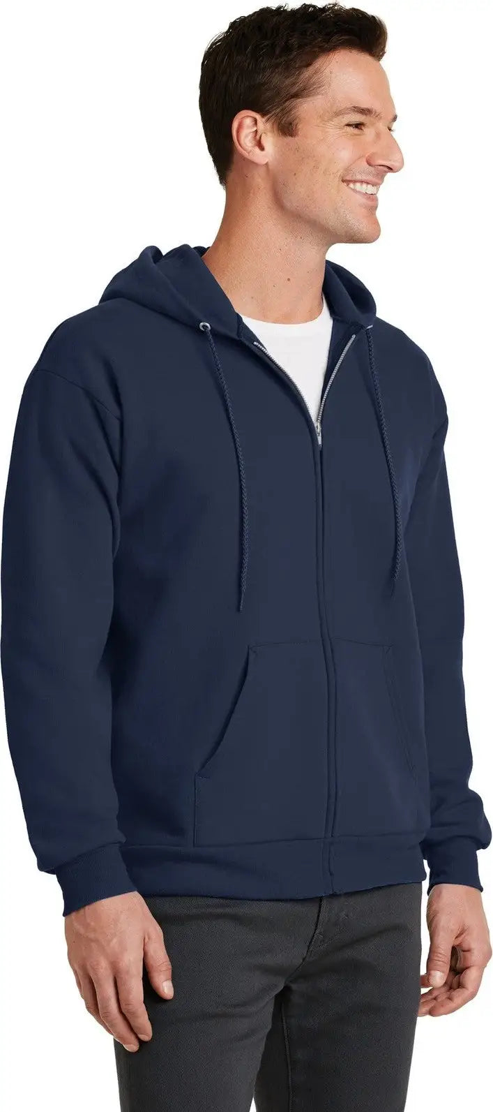 Port & Company Pc78zh co Core Fleece Full-zip Hooded Sweatshirt - Navy