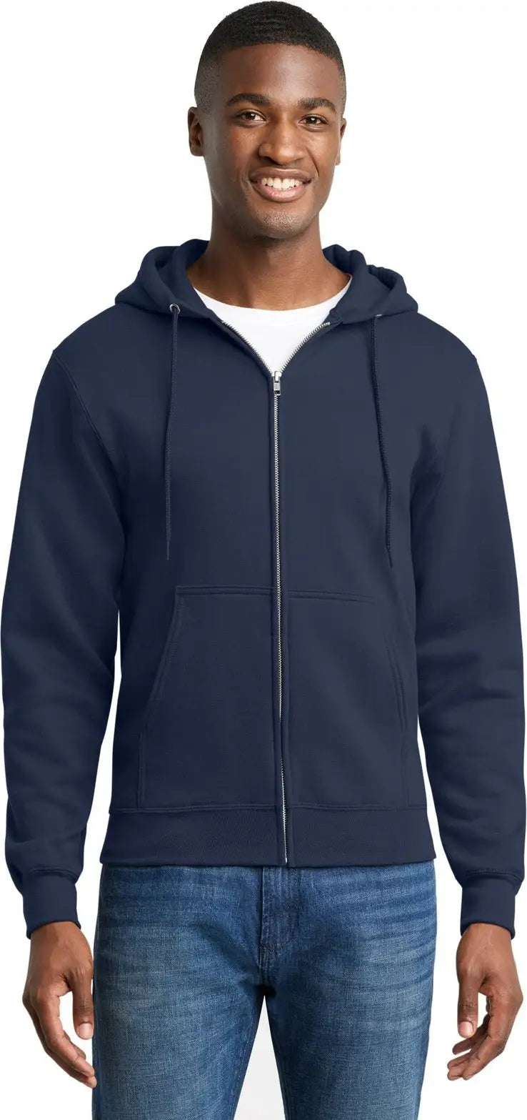 Port & Company Pc78zh co Core Fleece Full-zip Hooded Sweatshirt - Navy