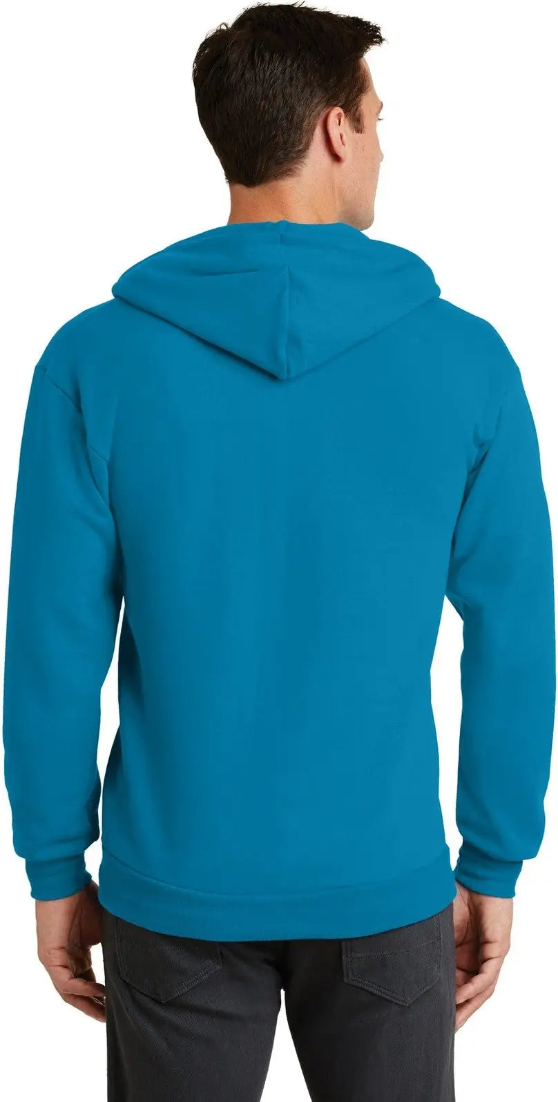 Port & Company Pc78zh co Core Fleece Full-zip Hooded Sweatshirt - Neon Blue