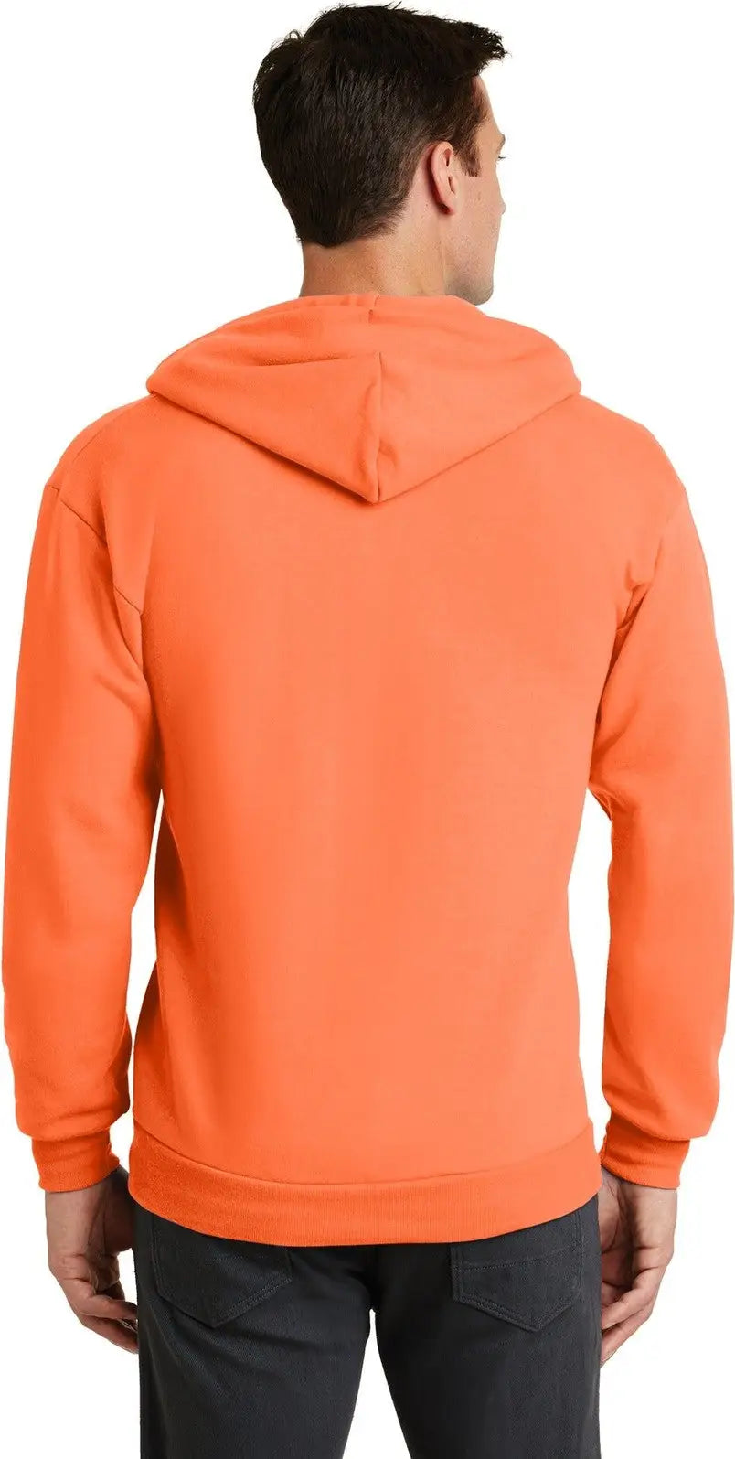 Port & Company Pc78zh co Core Fleece Full-zip Hooded Sweatshirt - Neon Orange