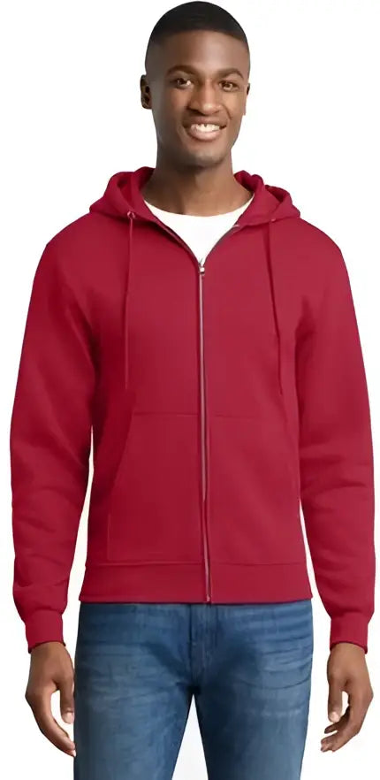 Port & Company Pc78zh co Core Fleece Full-zip Hooded Sweatshirt - Olive Drab Green Heather - Adult s