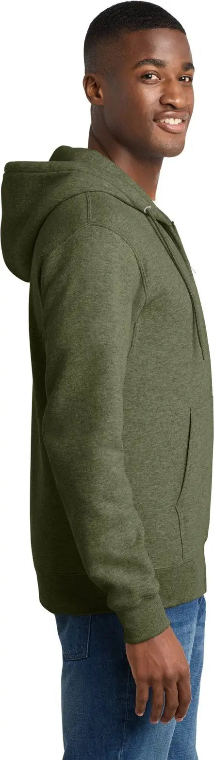 Port & Company Pc78zh co Core Fleece Full-zip Hooded Sweatshirt - Olive Drab Green Heather