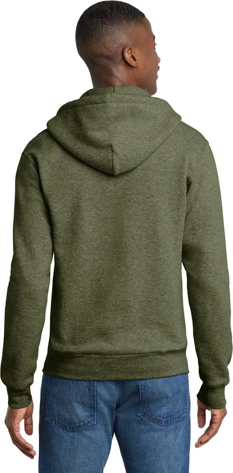 Port & Company Pc78zh co Core Fleece Full-zip Hooded Sweatshirt - Olive Drab Green Heather