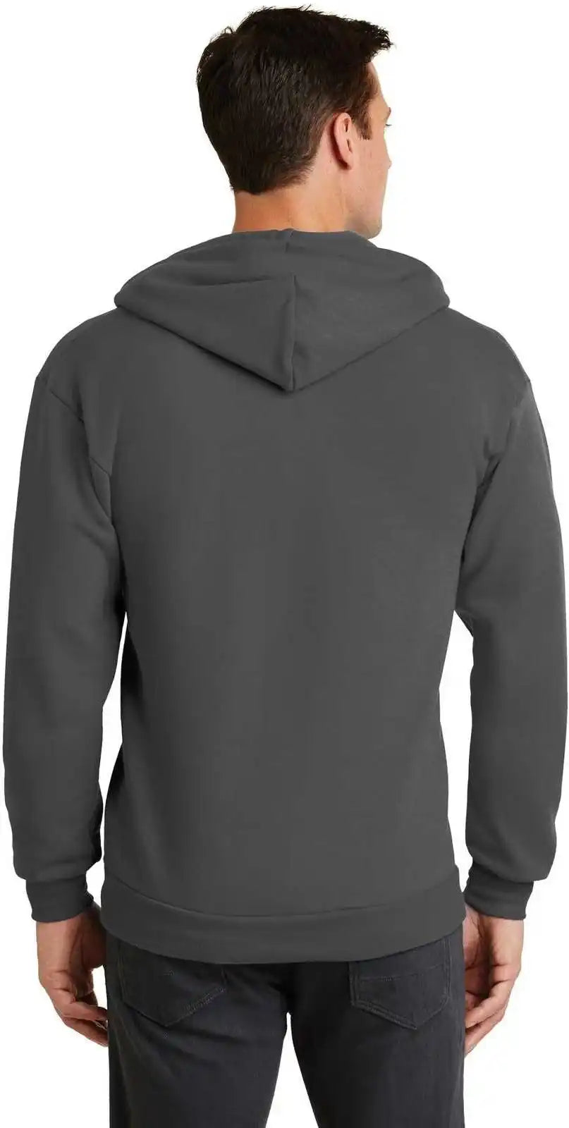 Port & Company Pc78zh Core Fleece Full Zip Hooded Sweatshirt Charcoal