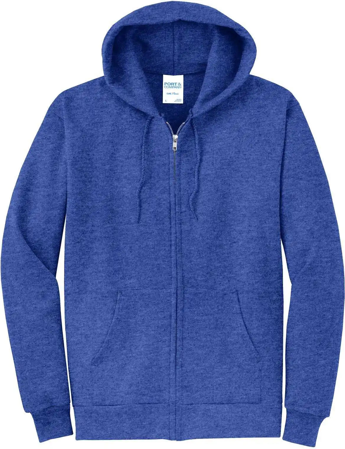 Port &amp; Company Pc78zh Core Fleece Full-zip Hooded Sweatshirt - Heather Royal