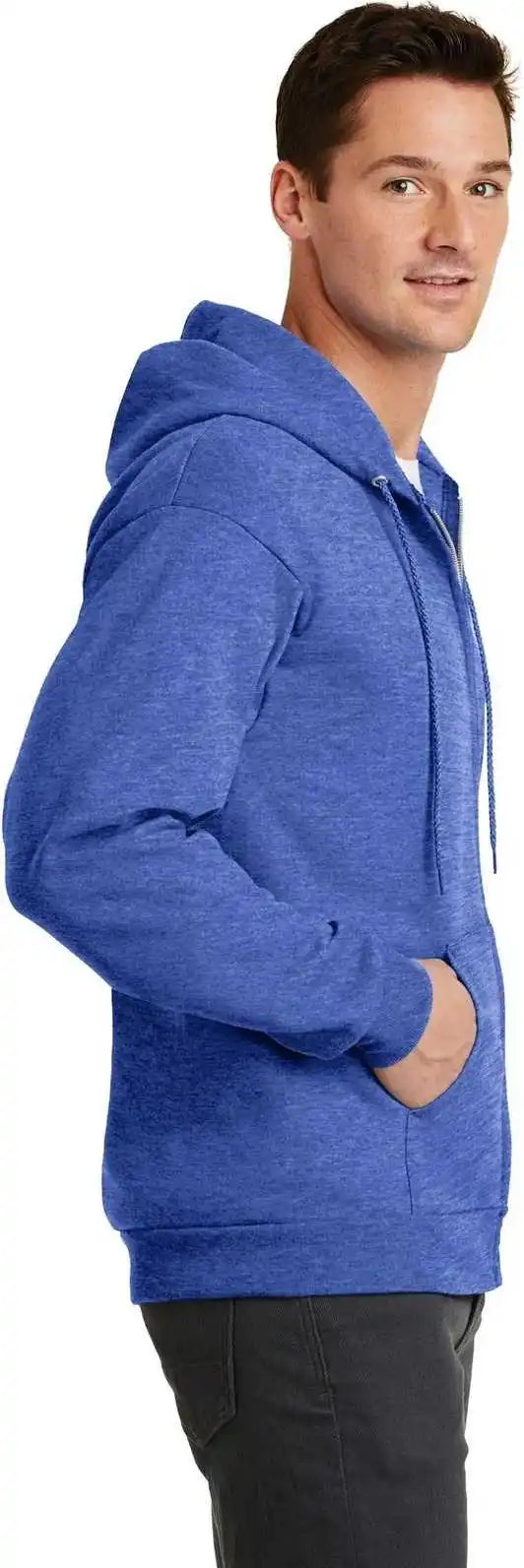 Port &amp; Company Pc78zh Core Fleece Full-zip Hooded Sweatshirt - Heather Royal