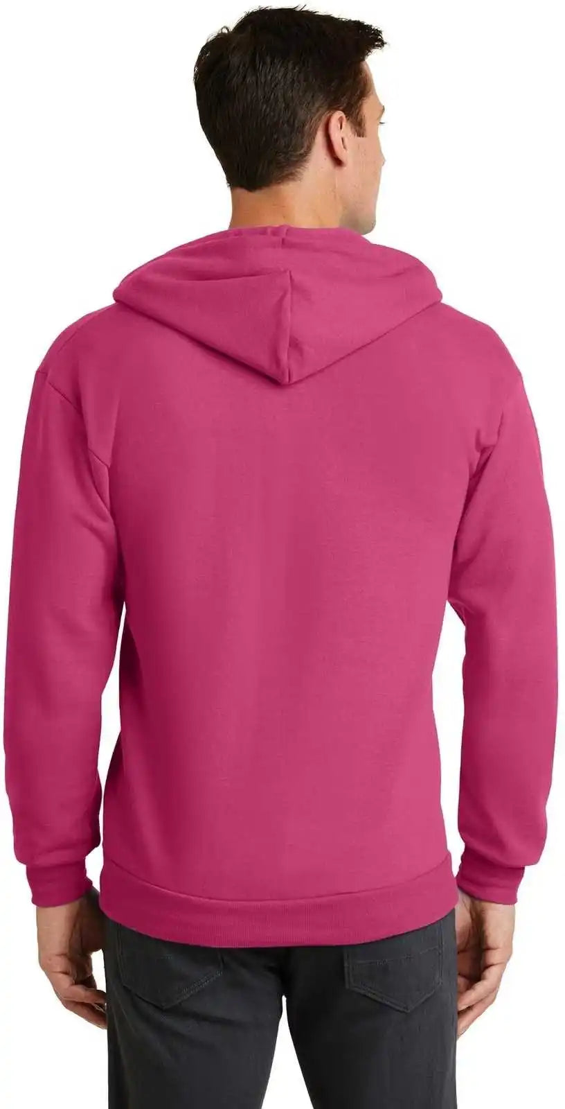Port &amp; Company Pc78zh Core Fleece Full Zip Hooded Sweatshirt Sangria