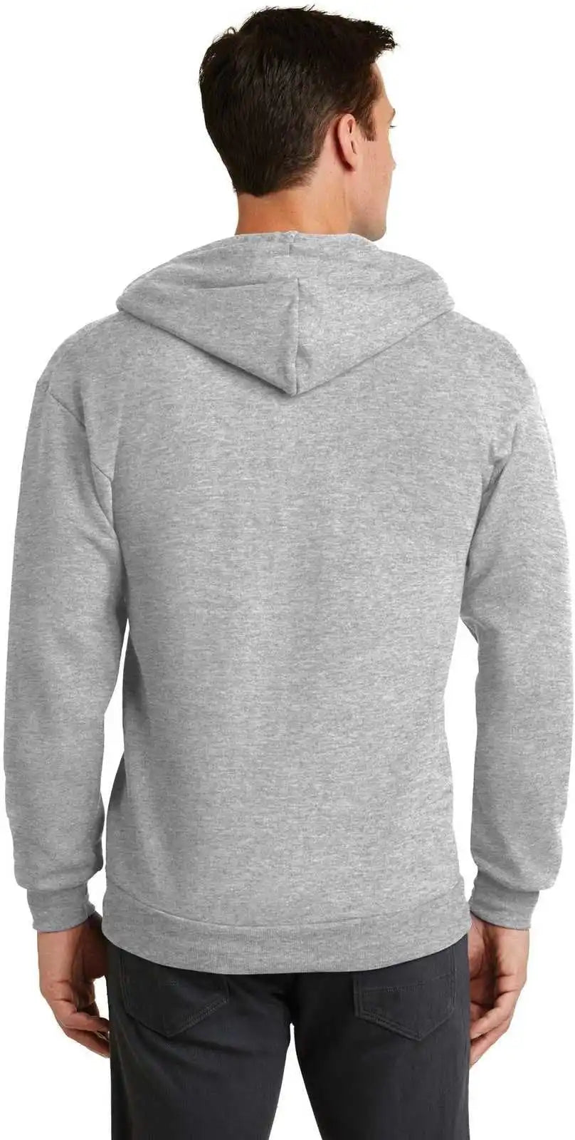 Port & Company Pc78zh Core Fleece Full-zip Hooded Sweatshirt - Ash