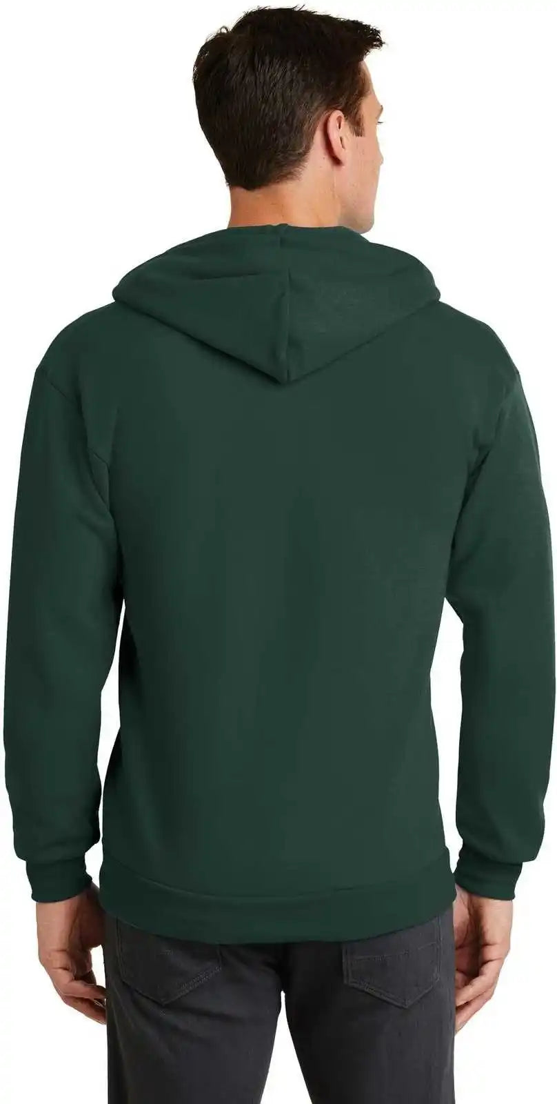 Port & Company Pc78zh Core Fleece Full Zip Hooded Sweatshirt Dark Green