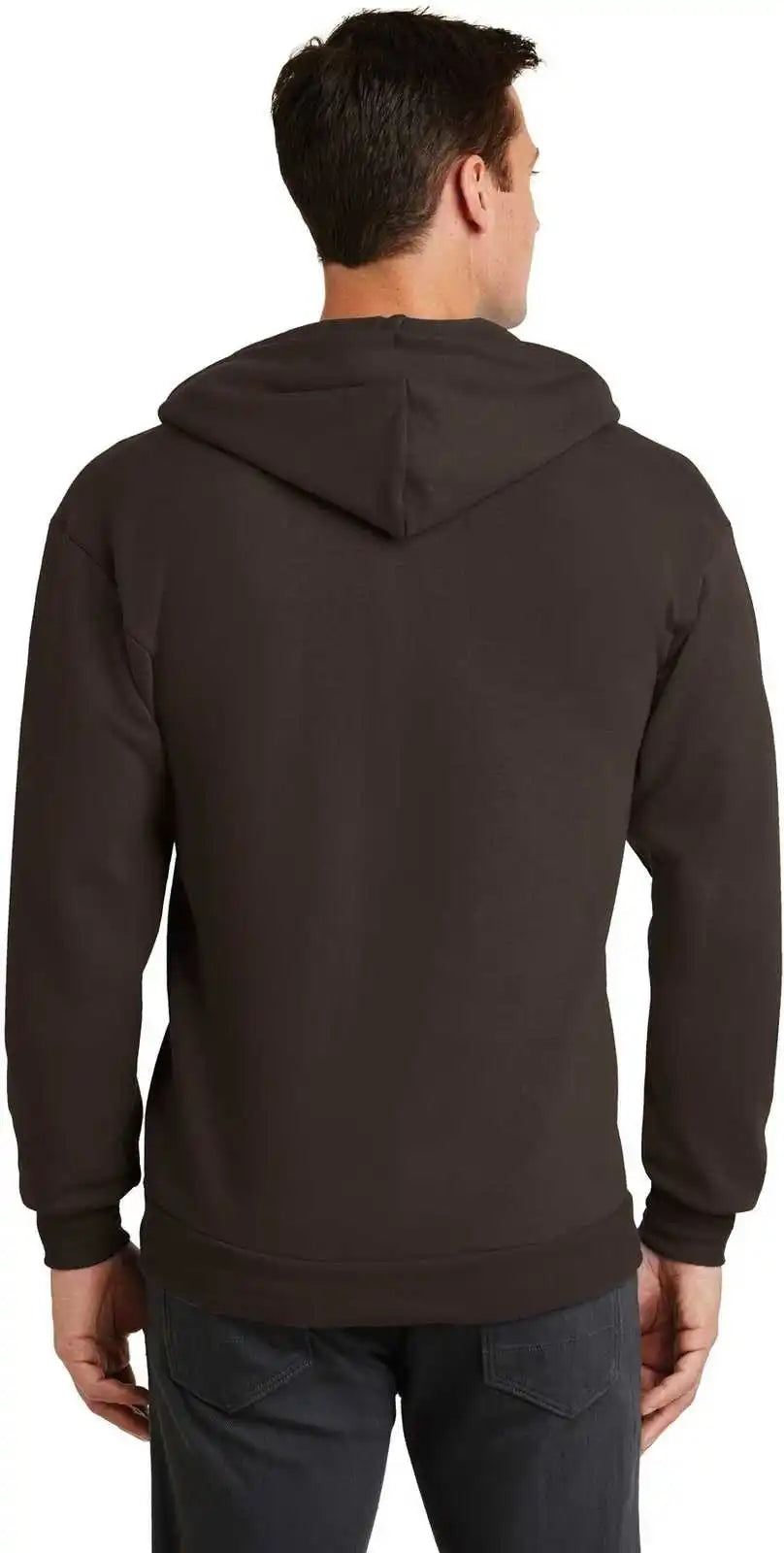 Port & Company Pc78zh Core Fleece Full-zip Hooded Sweatshirt - Dark Chocolate Brown