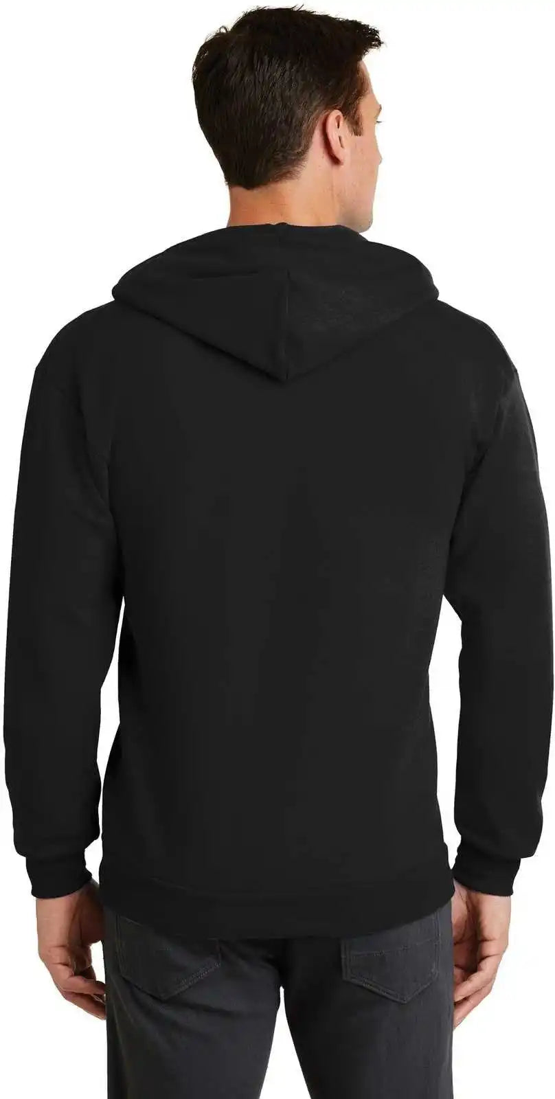 Port & Company Pc78zh Core Fleece Full-zip Hooded Sweatshirt - Jet Black