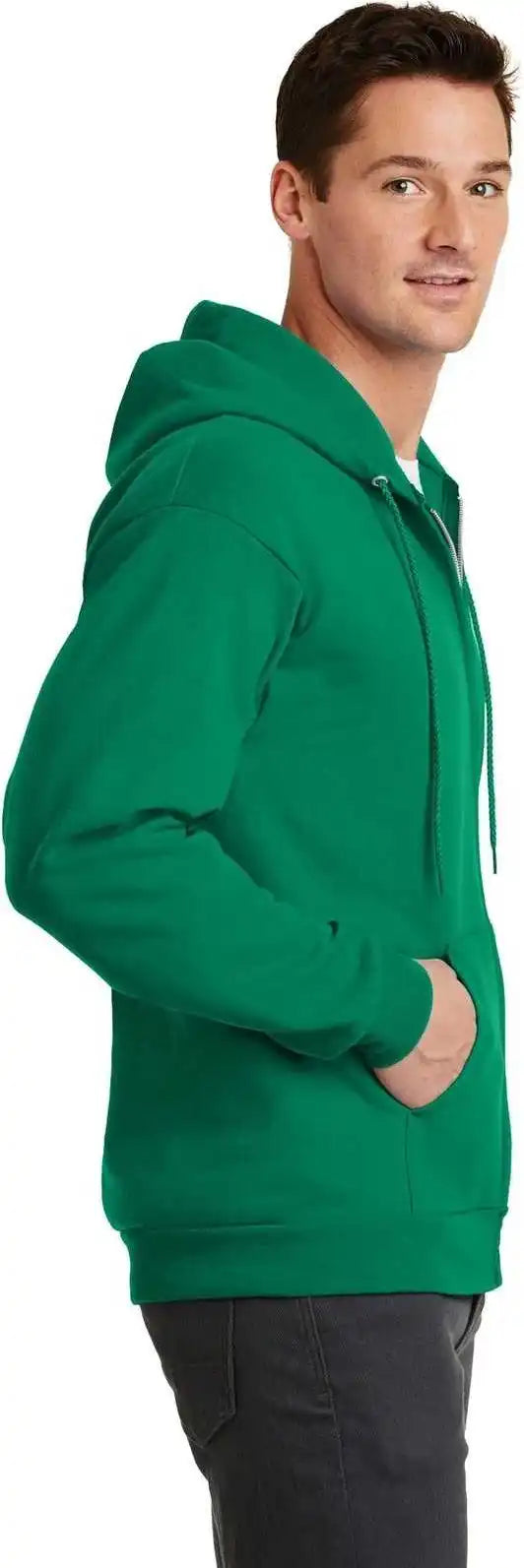 Port & Company Pc78zh Core Fleece Full-zip Hooded Sweatshirt - Kelly