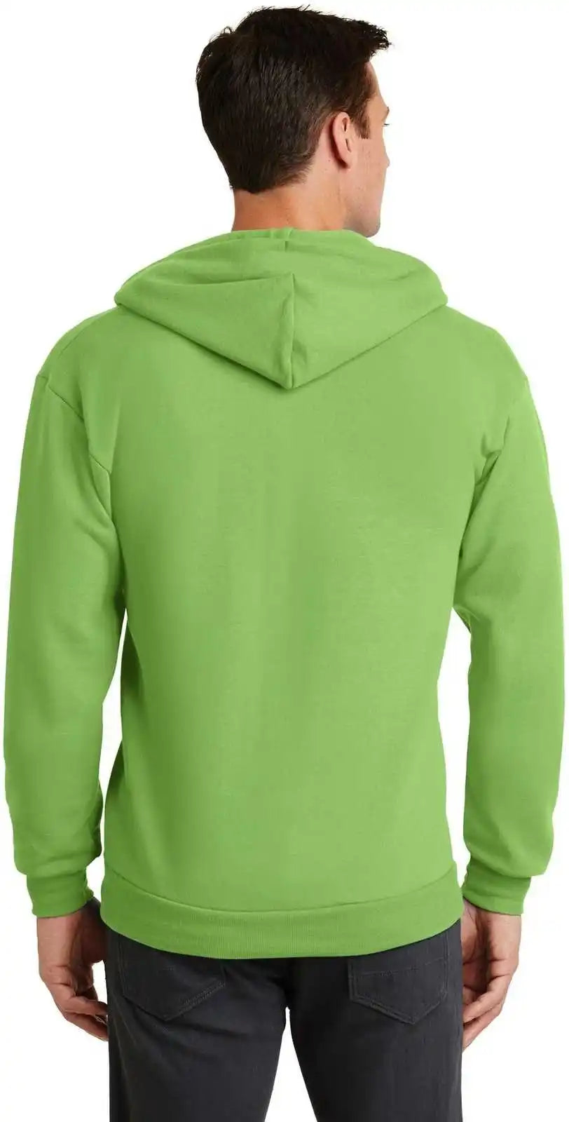 Port & Company Pc78zh Core Fleece Full-zip Hooded Sweatshirt - Lime
