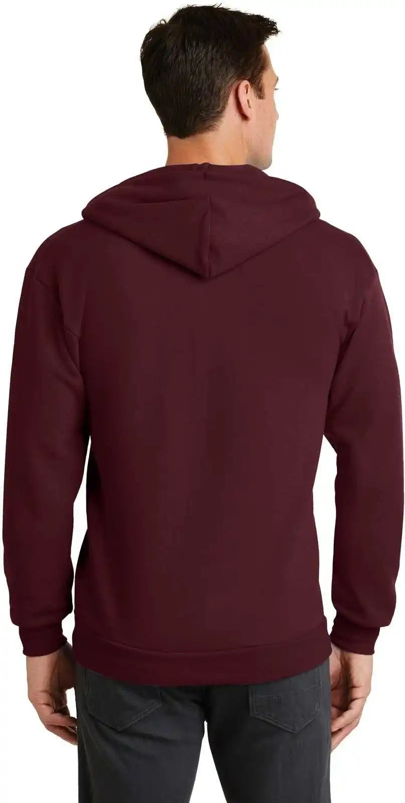Port & Company Pc78zh Core Fleece Full Zip Hooded Sweatshirt Maroon