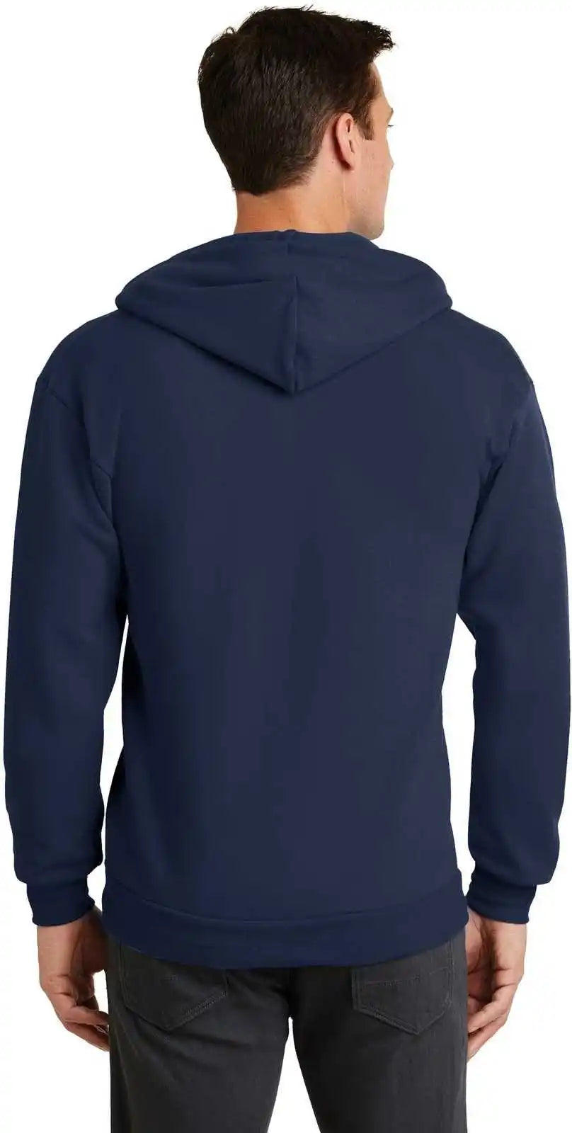 Port & Company Pc78zh Core Fleece Full Zip Hooded Sweatshirt Navy